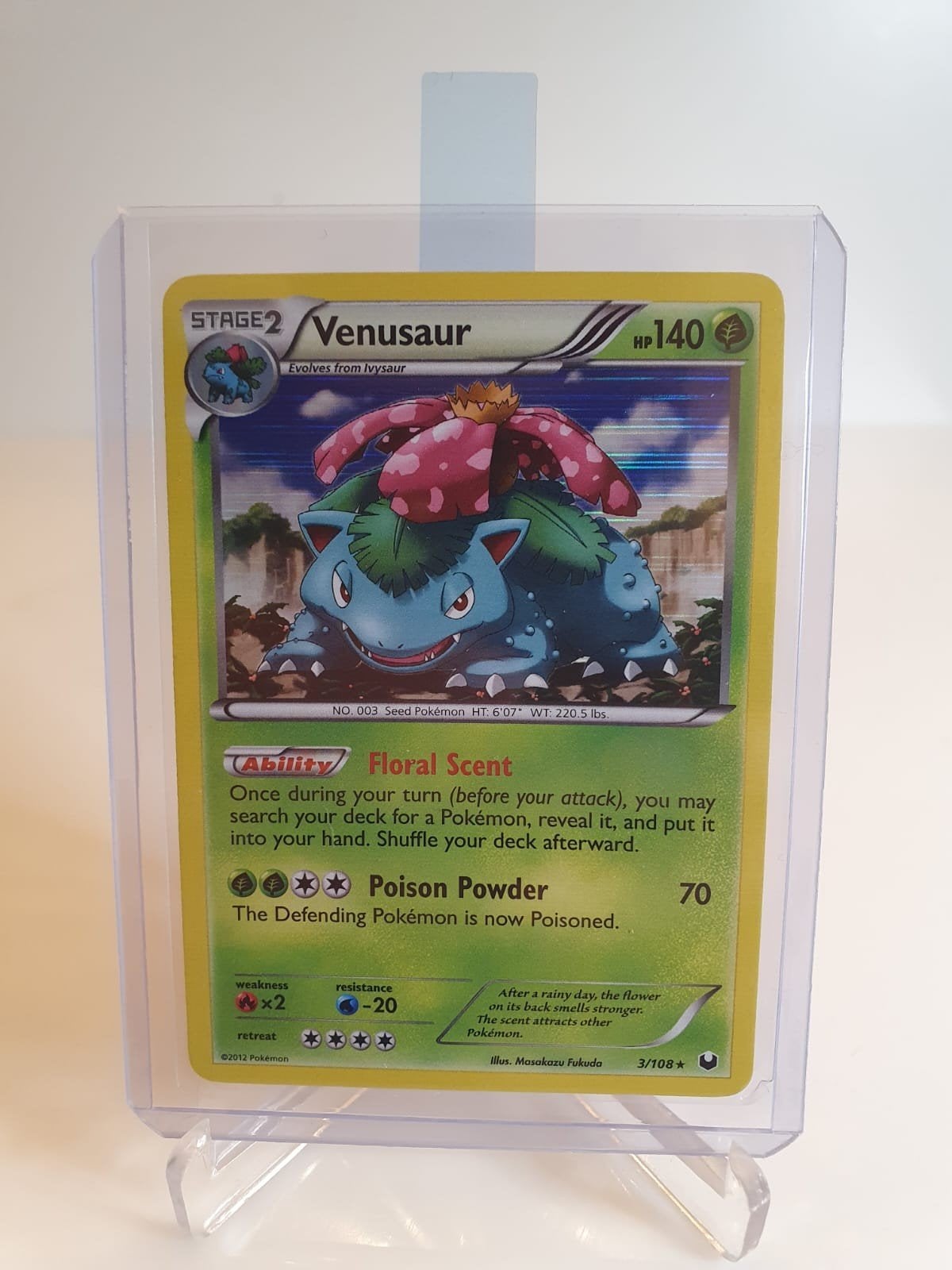 POKEMON KAART; VENUSAUR, 3/108, HOLO, Ophalen of Verzenden, Zo goed als nieuw