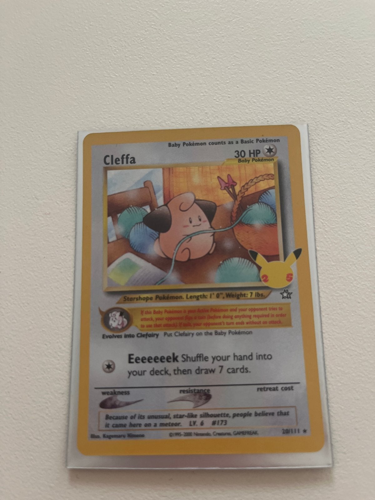 Cleffa Pokémon Kaart - Celebrations 25th Anniversary, Ophalen of Verzenden, Zo goed als nieuw, Losse kaart