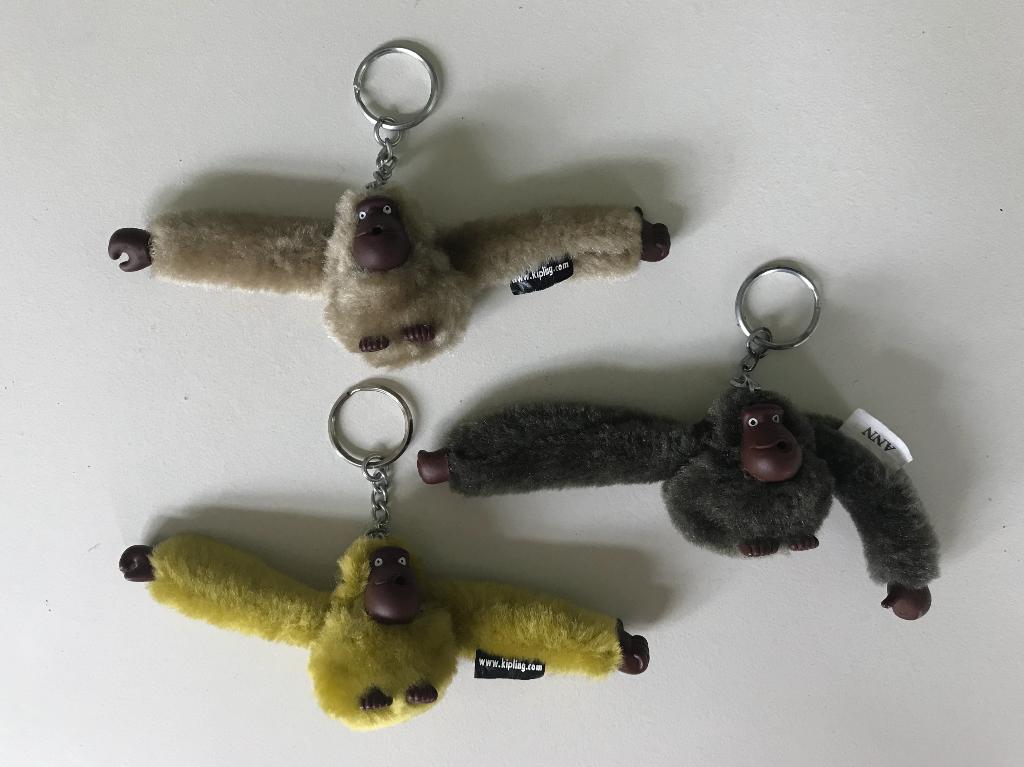 Set van 3 mooie kipling aapje sleutelhanger Ann Robbe Laura, Verzamelen, Ophalen of Verzenden, Zo goed als nieuw, Dier of Natuur
