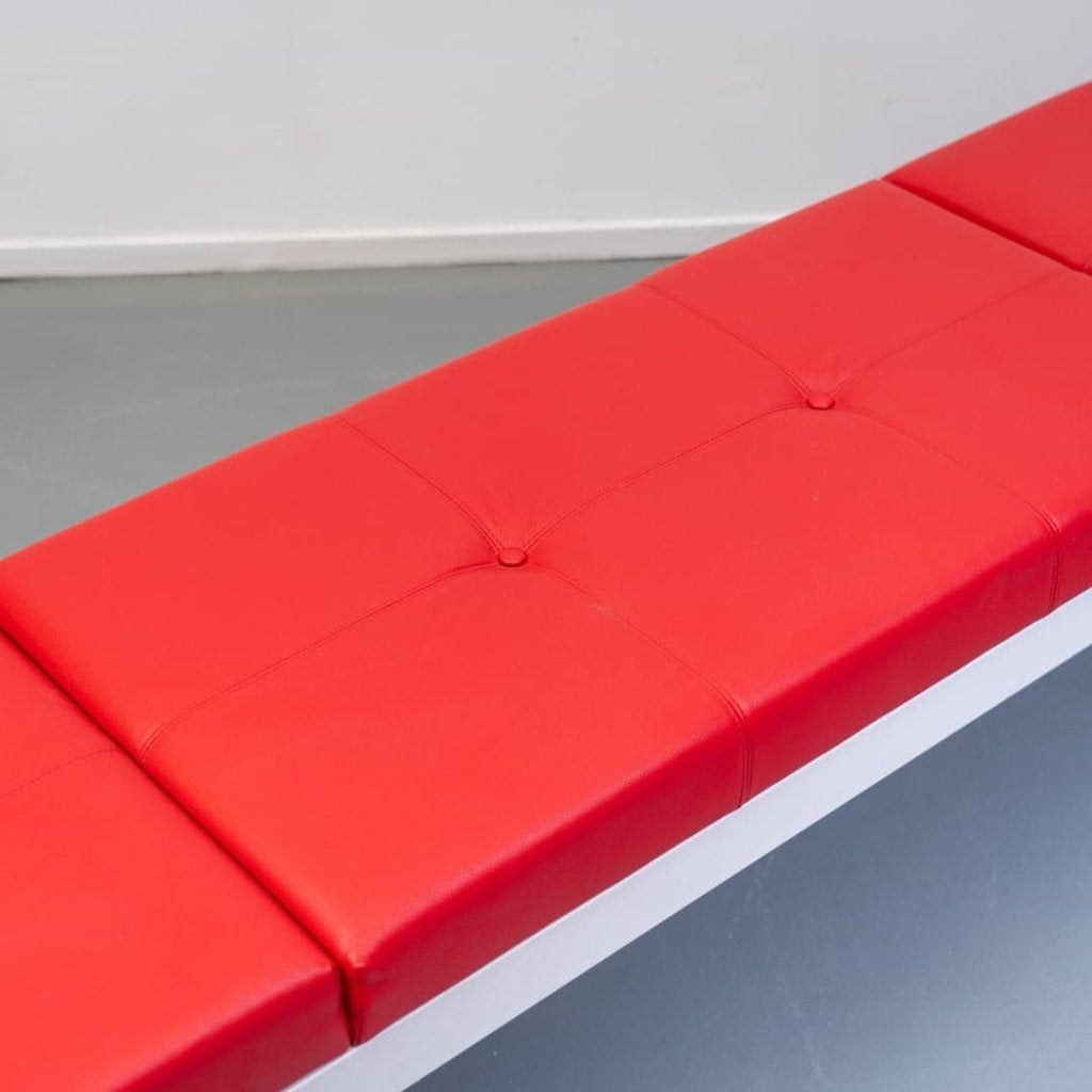Vitra Bench Level 34 Bank Rood Leer - Wit, Niet ingevuld, Zo goed als nieuw, Niet ingevuld, Niet ingevuld
