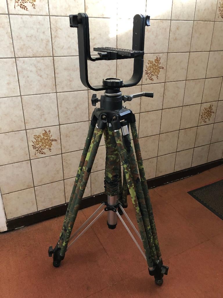 Robuust Manfrotto statief, Ophalen, Gebruikt, Driepoot, 175 cm of meer