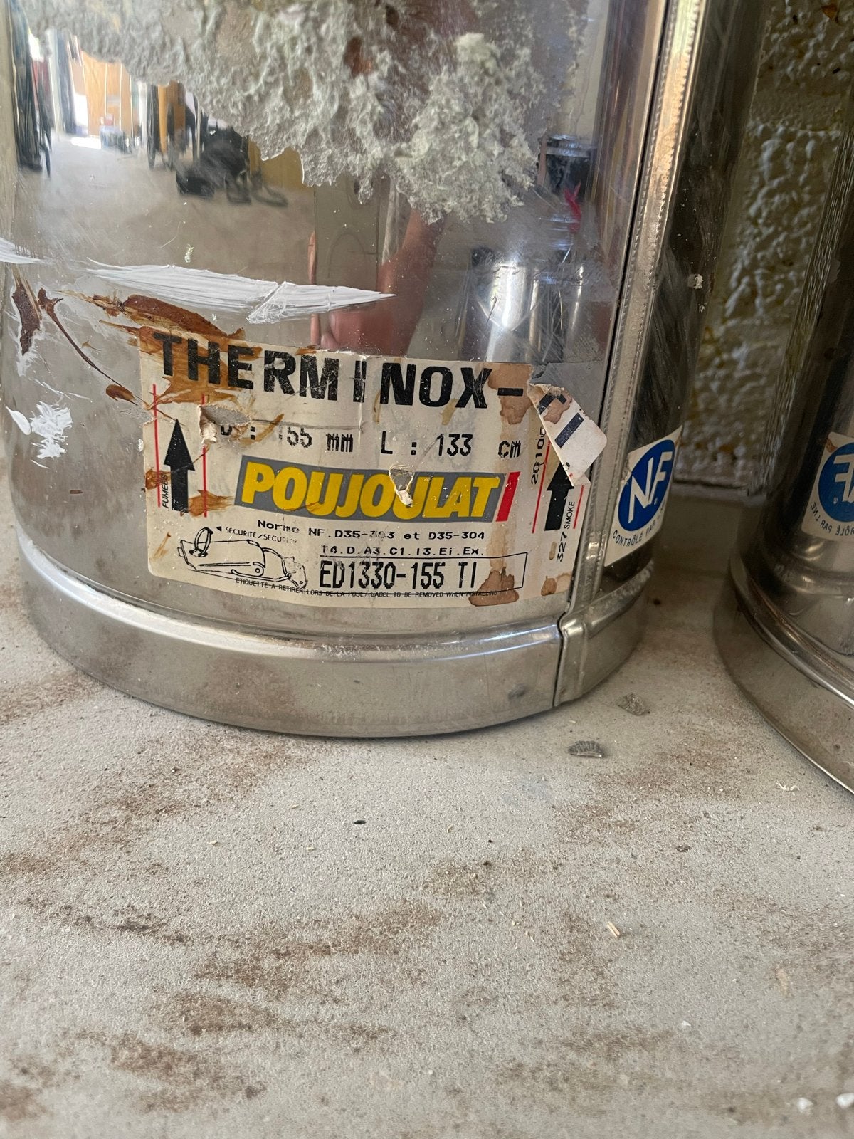 Therminox Poujoulat RVS rookkanaal (diverse lengtes), Doe-het-zelf en Verbouw, Ophalen, Gebruikt, Afzuiger