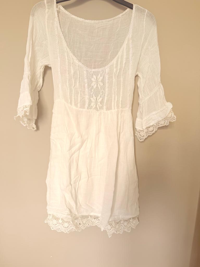 Leuk strand tenue/jurkje, maat M, katoen, Maat 38/40 (M), Wit, Ophalen of Verzenden, Zo goed als nieuw