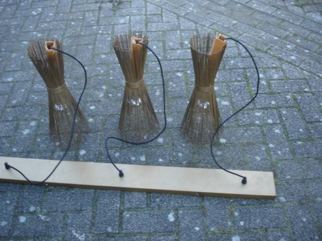 Z.G.A.N. hanglamp QAZQA Broom HL gold 3, Ophalen, Zo goed als nieuw, Metaal, Minder dan 50 cm