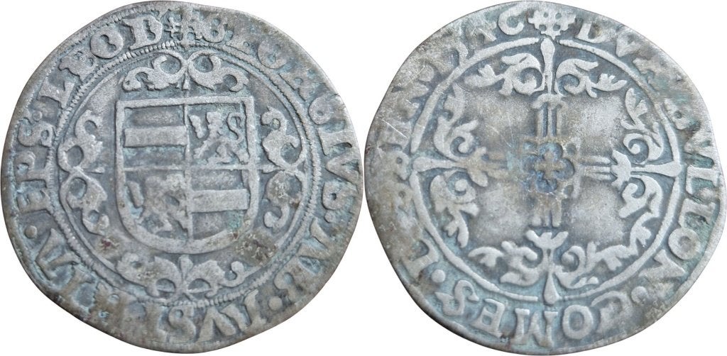 Dubbele patard 1546, Luik (Georges d'Autriche), Postzegels en Munten, Verzenden, Zilver, Losse munt, Zilver