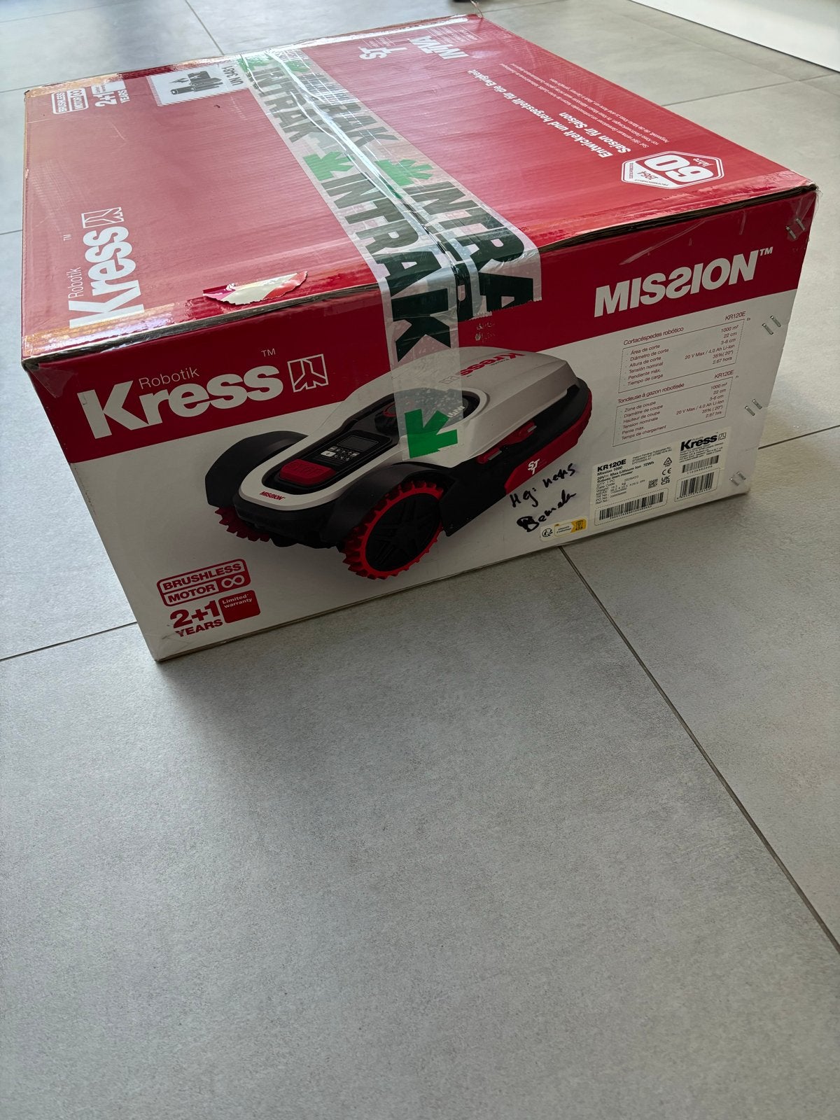 Nieuwe Kress Robotmaaier KR120E Mission 1000 in doos, Ophalen, Cirkelmaaier, Minder dan 30 cm, Accu-grasmaaier