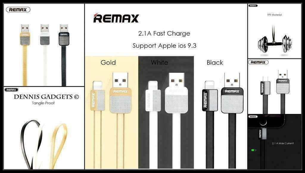 Dennis Gadgets :1x originele REMAX kabel in div. kleuren, Ophalen of Verzenden, Nieuw