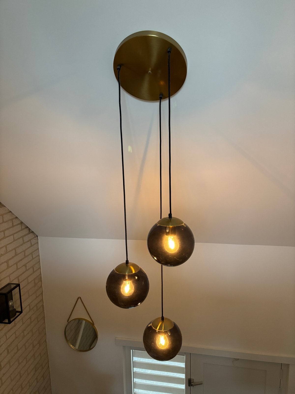 Moderne hanglamp - Smoke glas, Ophalen of Verzenden, Zo goed als nieuw, Glas, E27 (groot)