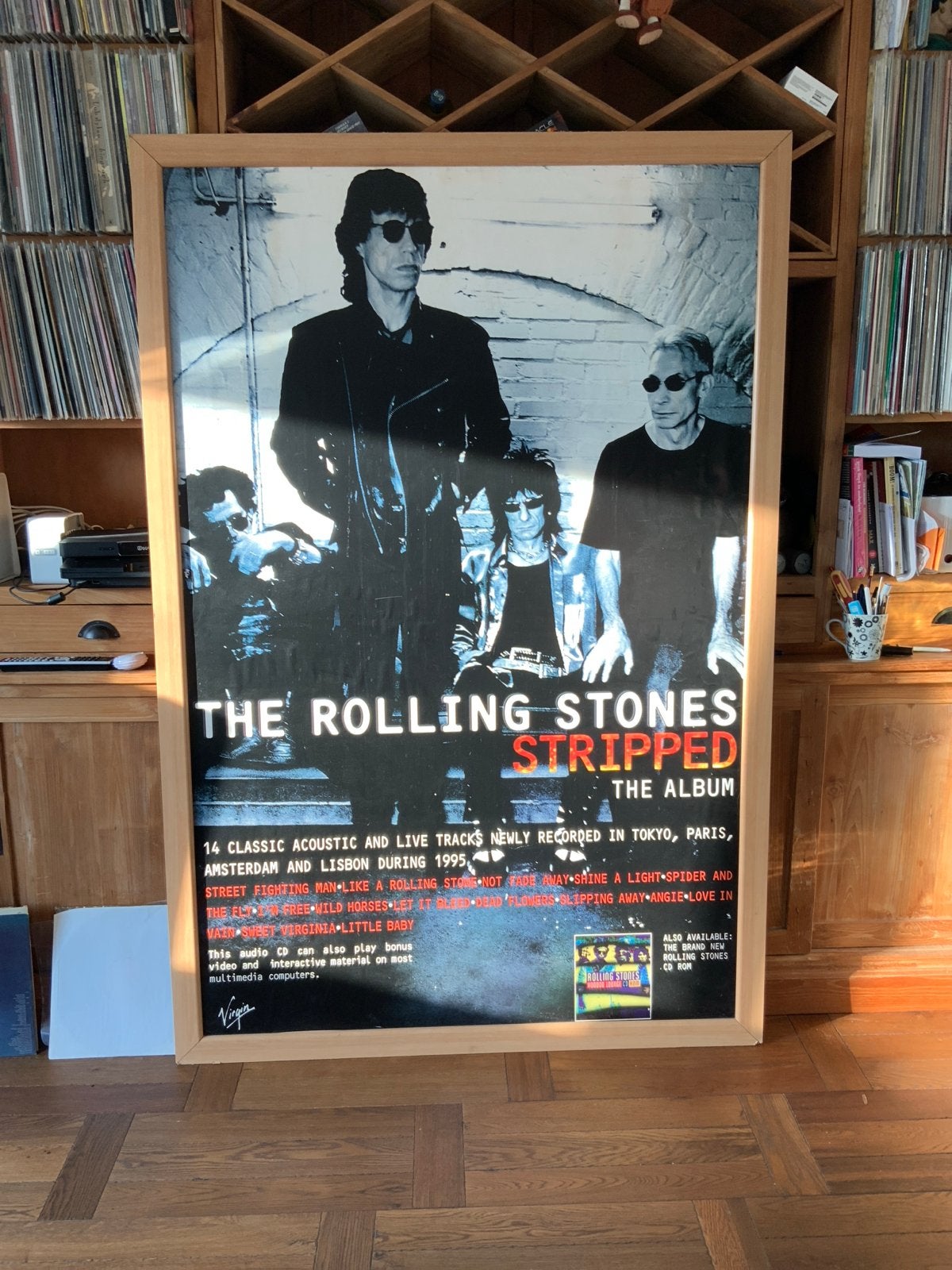 The Rolling Stones Stripped Album Poster (ingelijst), Verzamelen, Posters, Ophalen, Met lijst, Deurposter of groter, Muziek