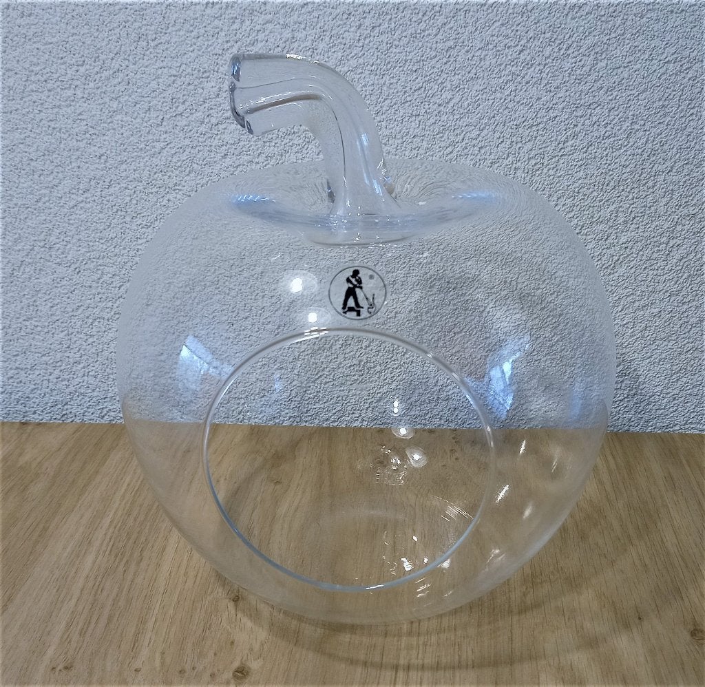 Prachtige glazen appel met steel - schaal - bloempot -, Ophalen of Verzenden, Zo goed als nieuw, Glas