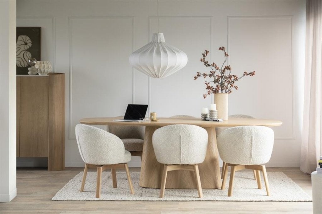 Eleonora Deense ovale eettafel Nola eiken 250x110 NIEUW, Ophalen, 100 tot 150 cm, Eikenhout, Vijf personen of meer