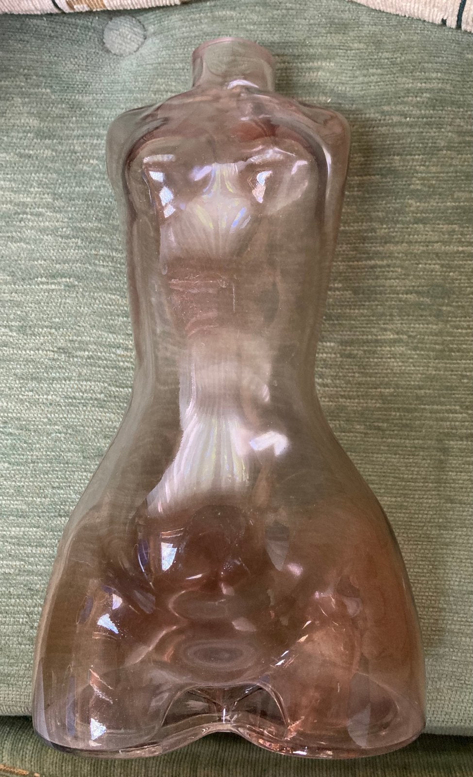 Glas Torso Vaas Vrouwelijk Lichaam Silhouet Hoog 25 cm., Ophalen