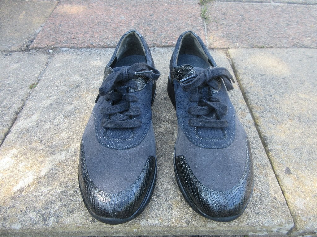 zwart met blauw veterschoenen, Durea, maat 8,5, Durea, Zwart, Overige typen, Nieuw