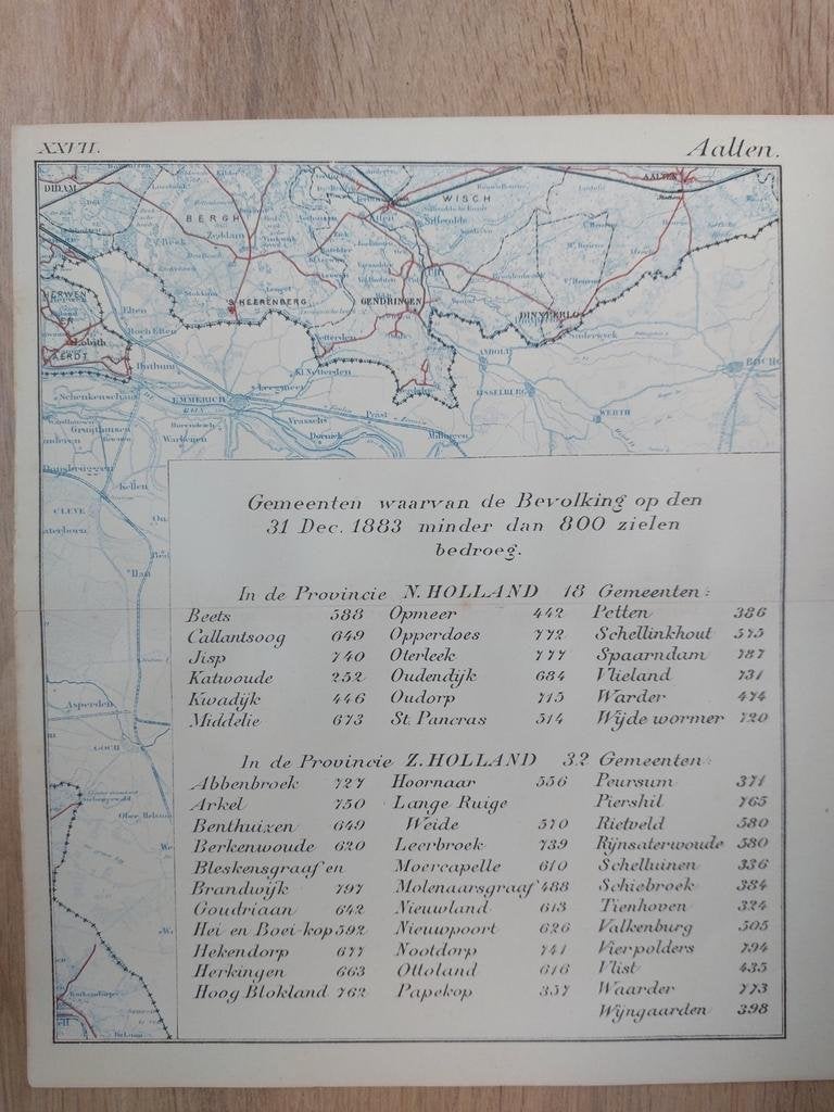 27 / Aalten / Dinxperlo/ Lobith/ Aerdt /. Litho 1885, Ophalen of Verzenden