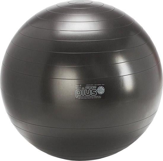 Antraciet oefenbal Gymnic plus, opblaasbaar, diameter 65 cm., Ophalen of Verzenden, Zo goed als nieuw, Fitnessbal