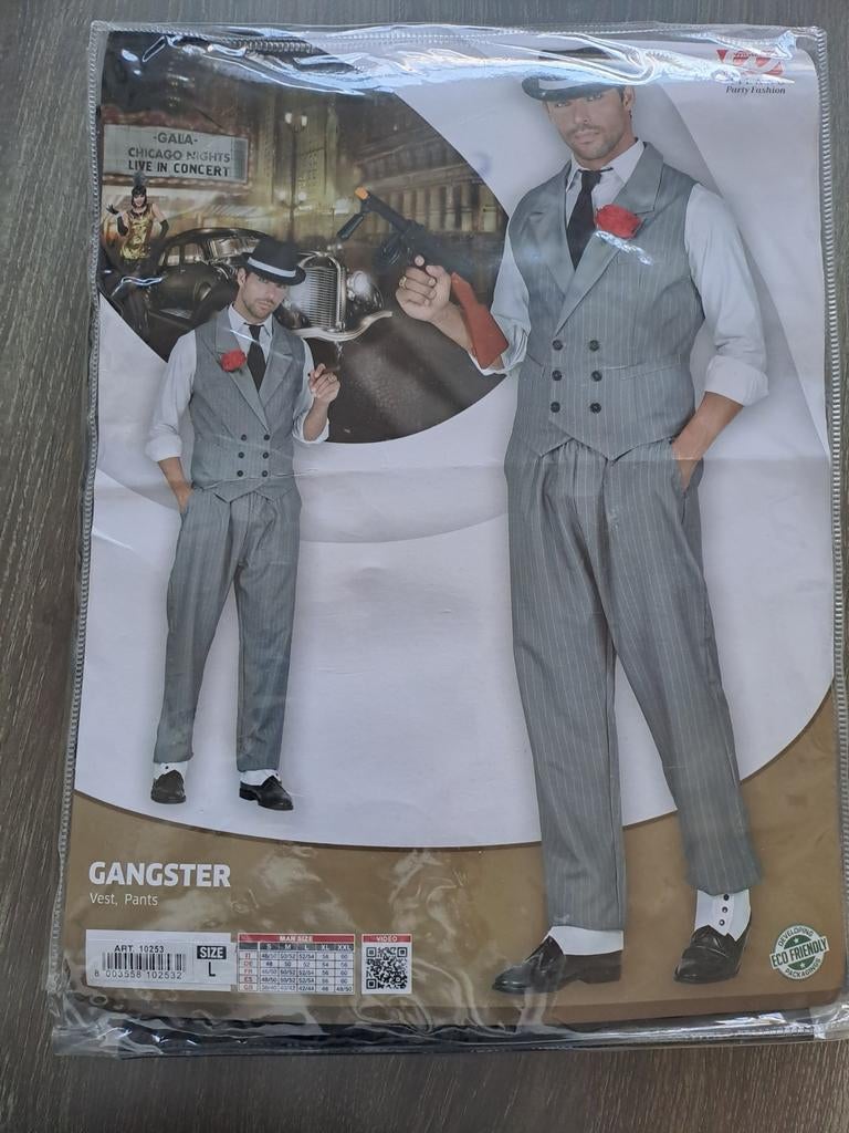 Gangster Kostuum - Maat L - Nieuw in verpakking, Maat 52/54 (L), Carnaval, Nieuw, Ophalen of Verzenden