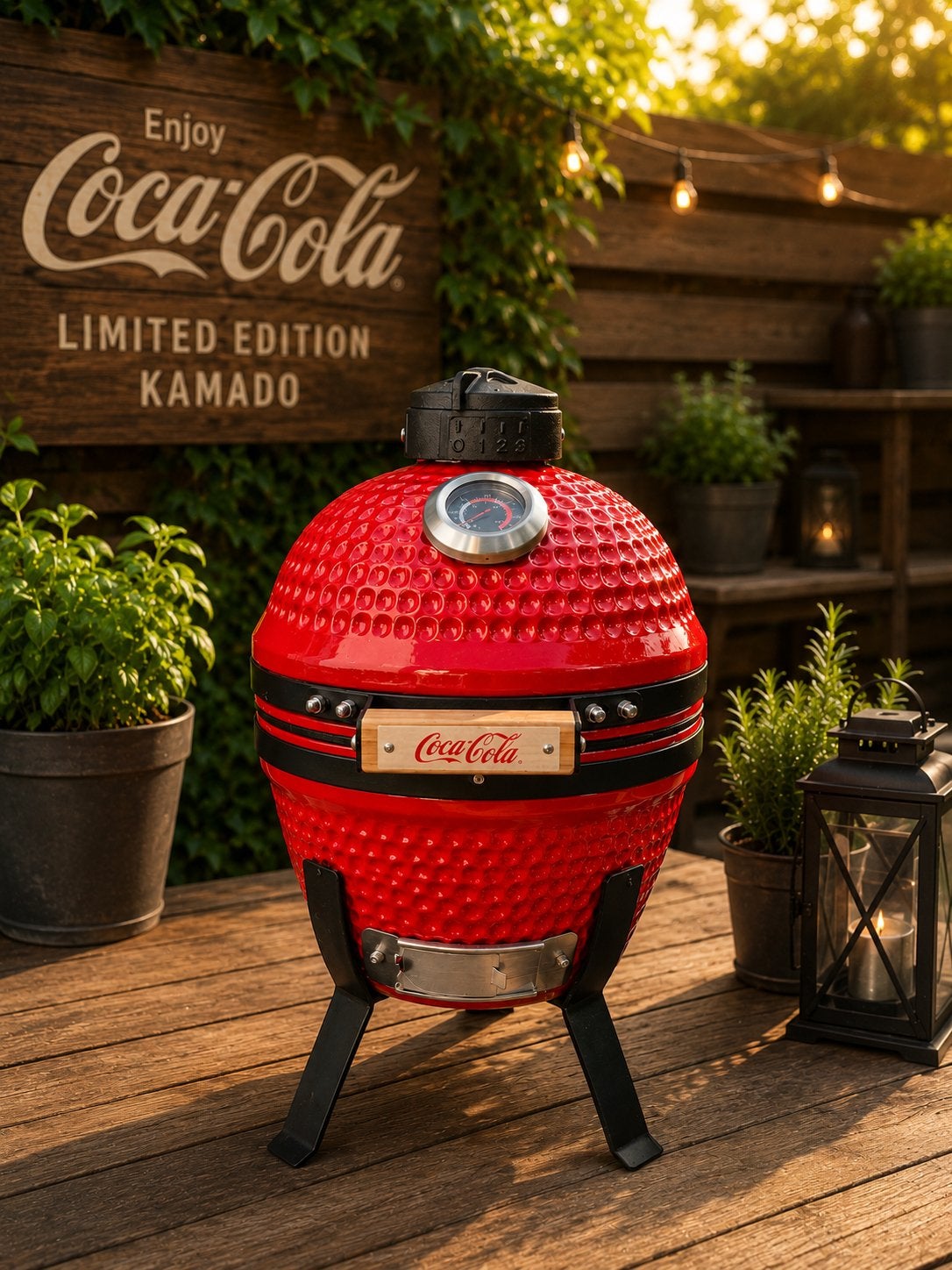 Coca-Cola Limited Edition Mini Kamado BBQ – Als nieuw!, Tuin en Terras, Ophalen, Zo goed als nieuw