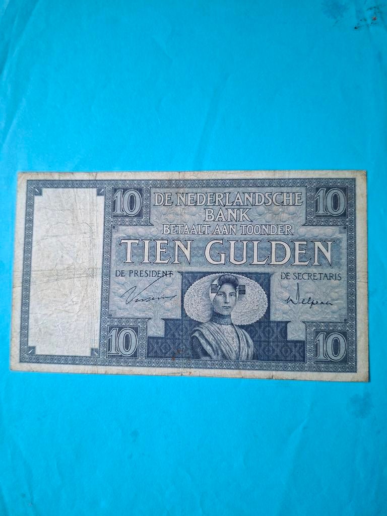 10 gulden Zeeuws Meisje proofserie in ZF, Ophalen of Verzenden, 10 gulden, Los biljet