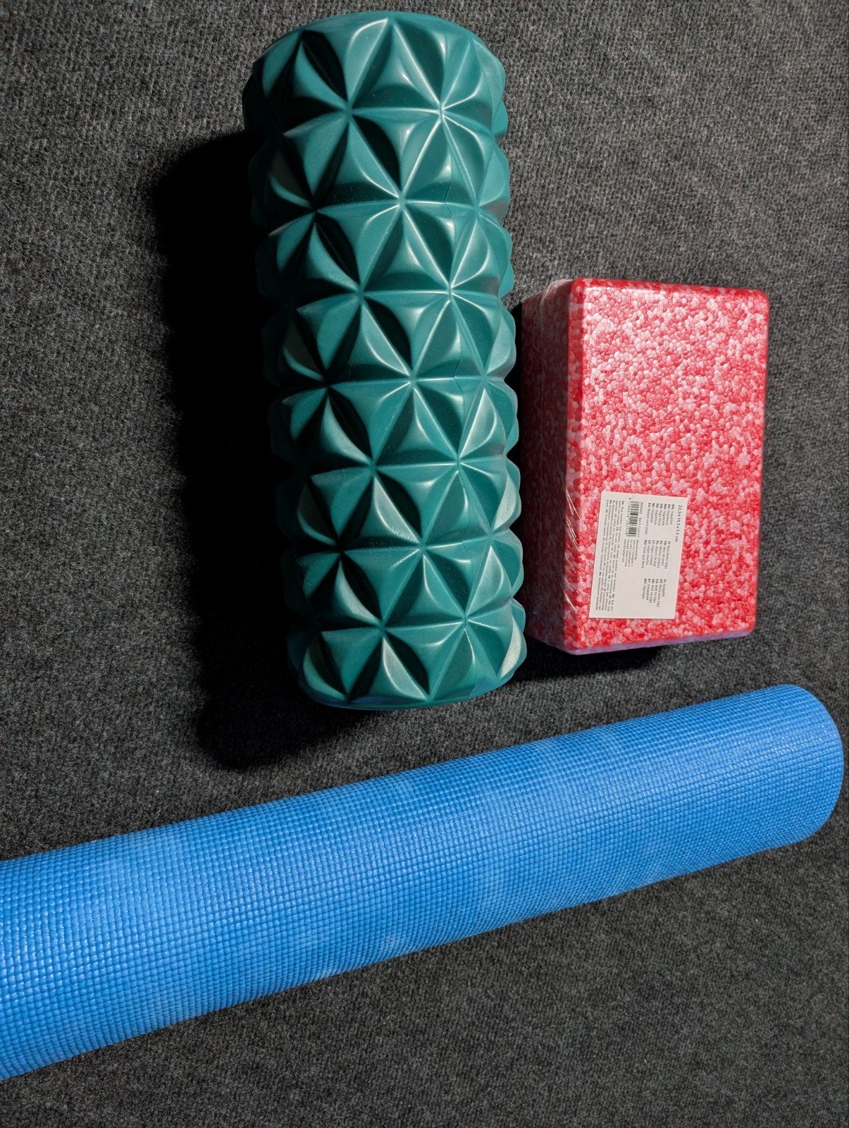 Yoga set: yogamat, roller en blok, Ophalen of Verzenden, Zo goed als nieuw, Overig