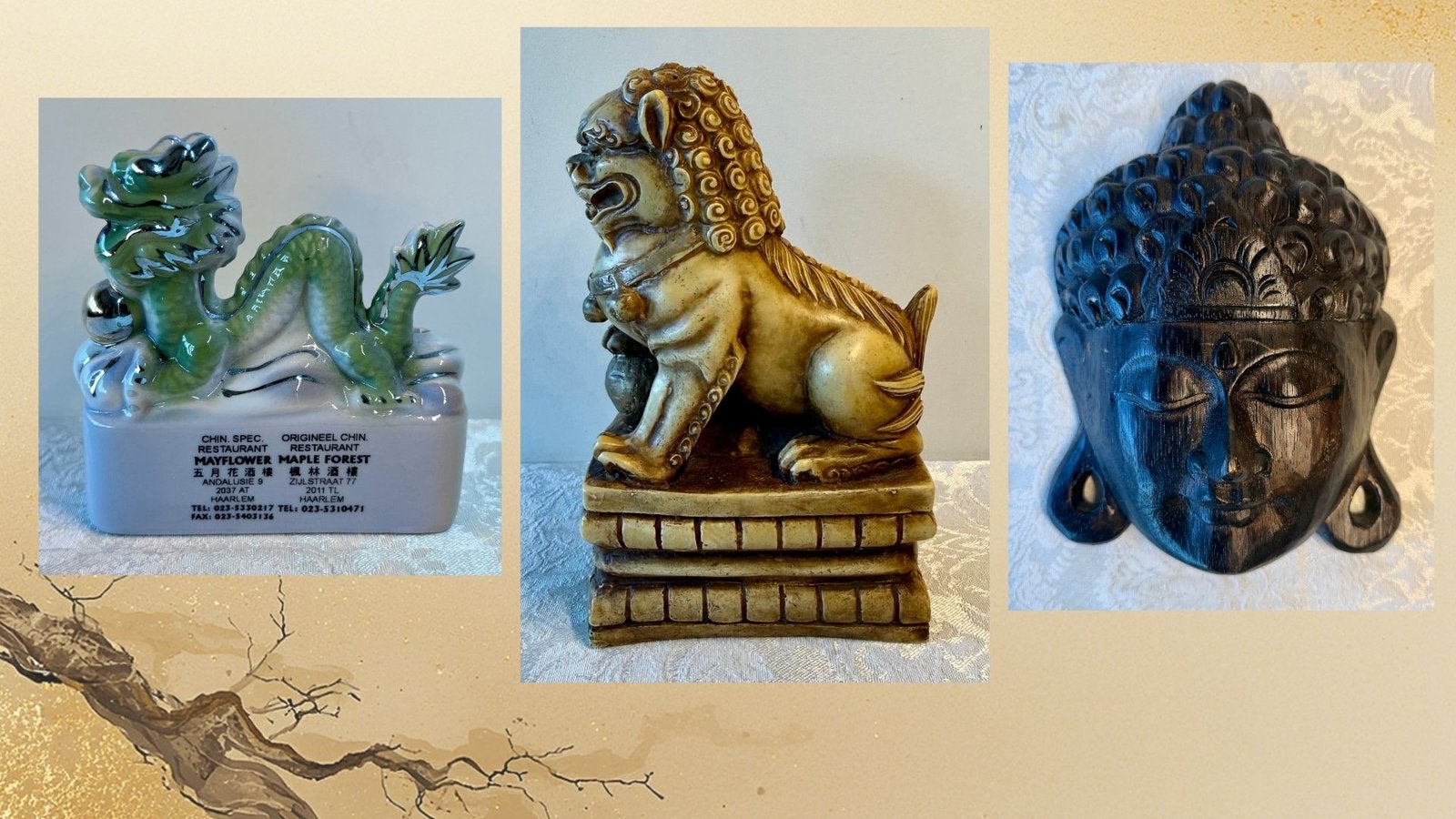 Aziiatische items Foo dog , Boeddha hout en draken beeldje, Huis en Inrichting, Woonaccessoires | Boeddhabeelden, Ophalen of Verzenden