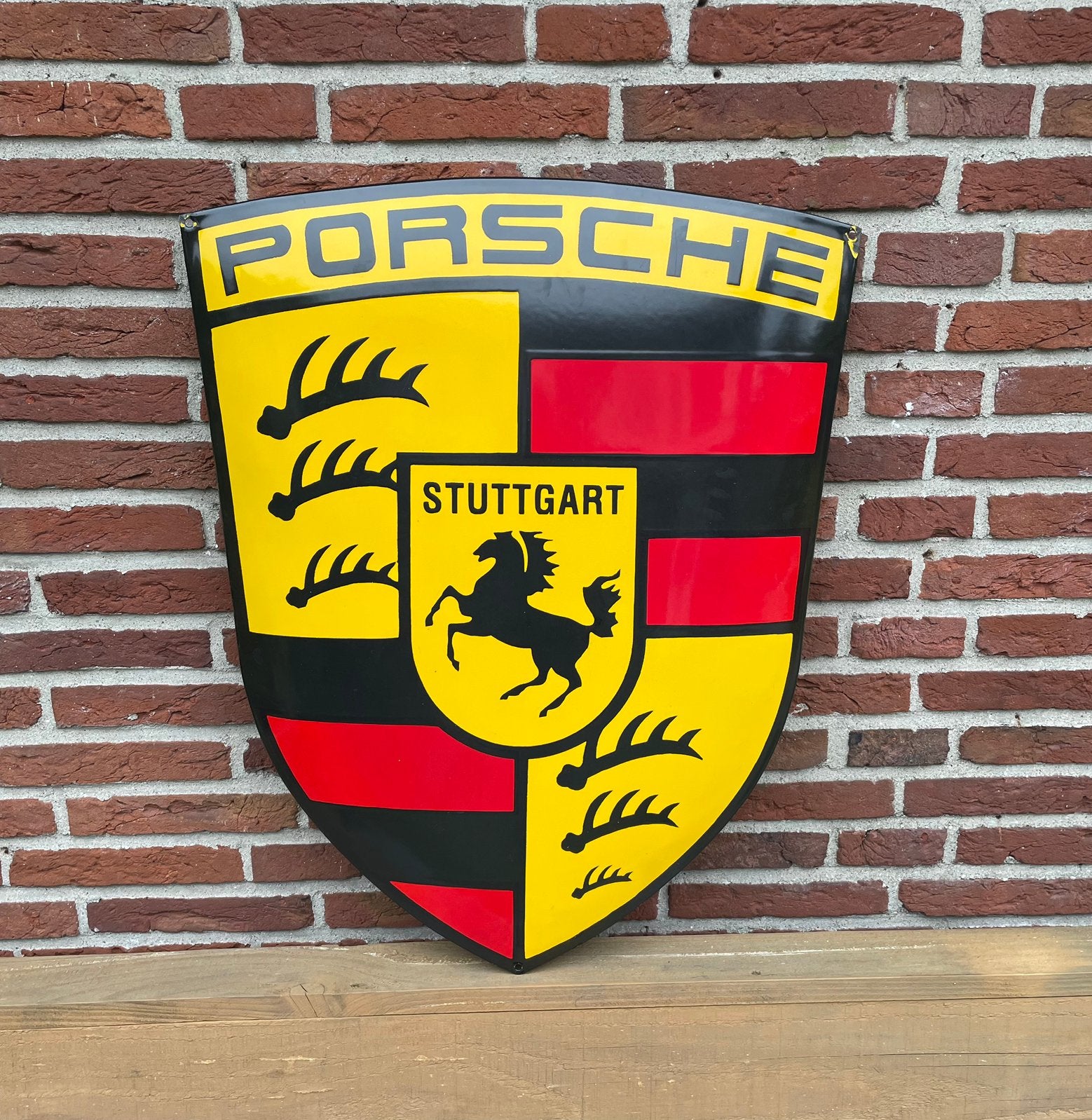 groot Porsche emaille bord ( 65 x 53 cm ), Ophalen, Zo goed als nieuw, Reclamebord