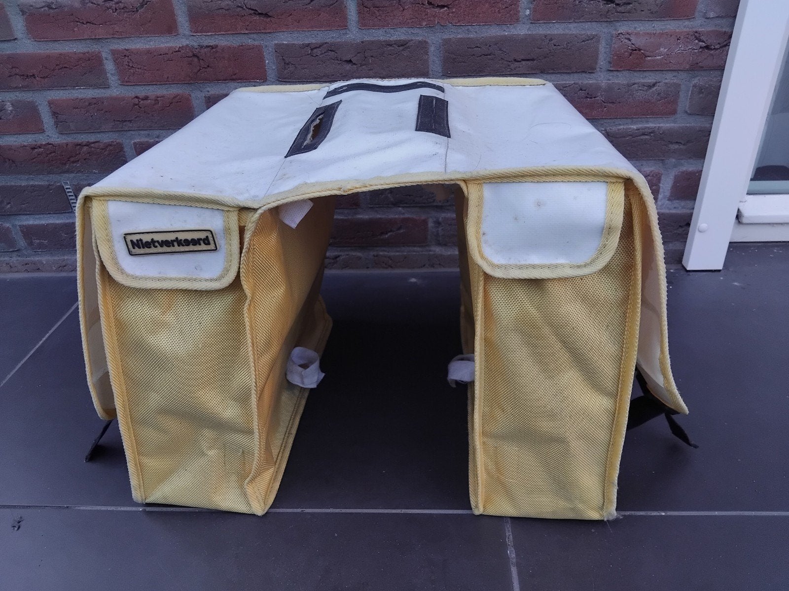 Gele fietstassen met eendenprint - Nietverkeerd, Ophalen of Verzenden, Gebruikt, Nietverkeerd