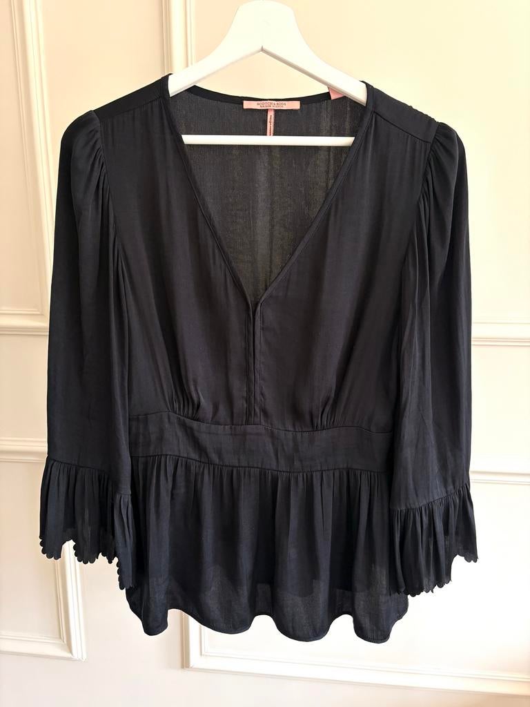 Scotch & Soda Maison Scotch  Blauwe Blouse Maat M, Ophalen of Verzenden, Zo goed als nieuw, Blauw