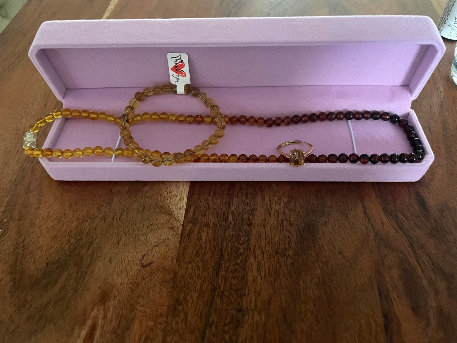 Prachtig setje van amber/barnsteen- nieuw, Overige materialen, 20 of groter, Blauw, Nieuw