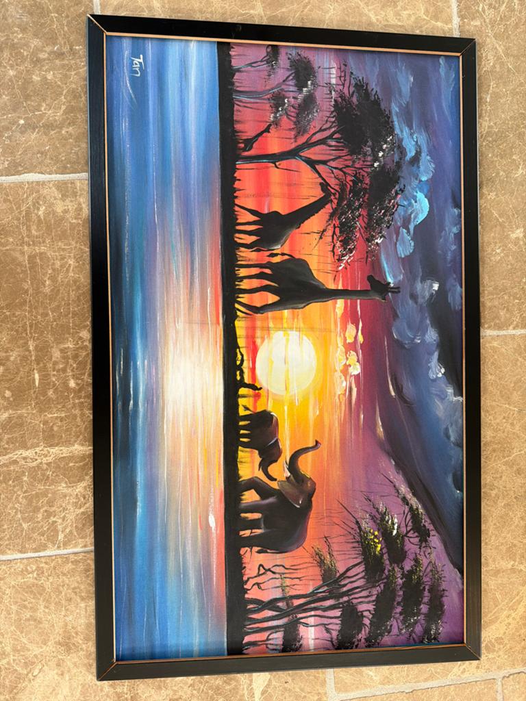 Origineel Afrikaans schilderij uit Ghana - Handgeschilderd, Ophalen
