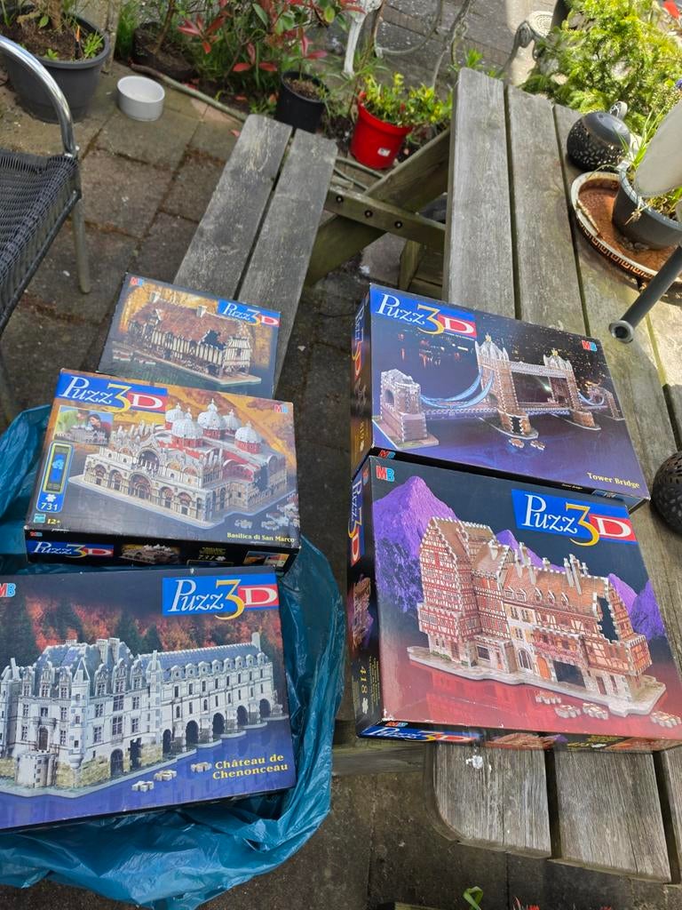 Set van 5 3D Puzzels - Diverse Bekende Gebouwen, Ophalen of Verzenden, Meer dan 50 stukjes, Gebruikt, 6 jaar of ouder