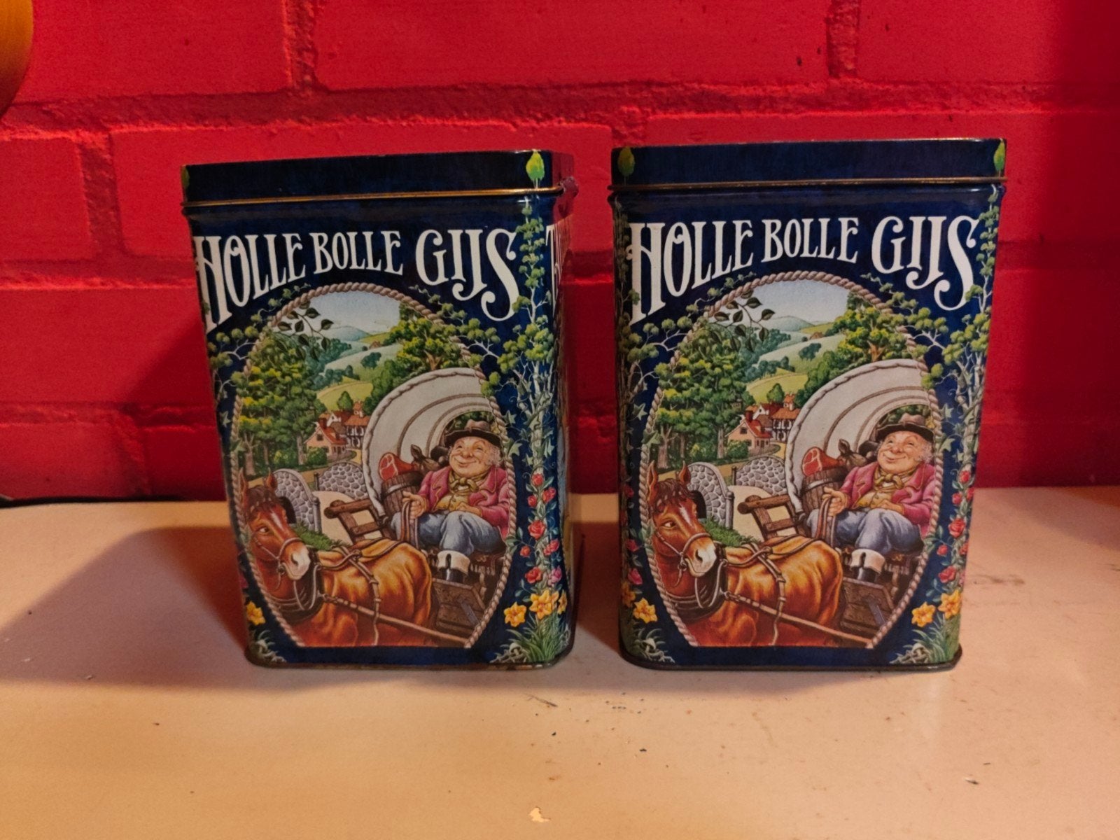 2 Vintage Efteling blikken: Roodkapje & Holle Bolle Gijs, Ophalen of Verzenden, Gebruikt, Gebruiksvoorwerp