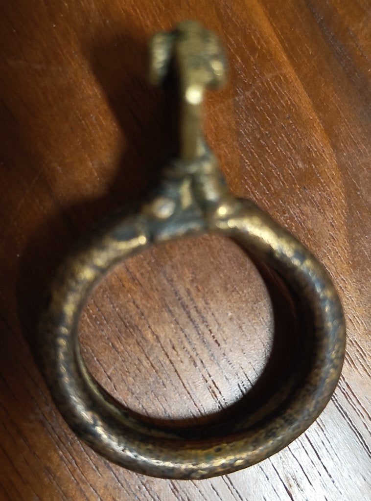 zeldzame Senufo ring gecko antiek brons 21mm Yawiige Africa, Overige materialen, Gebruikt, 20 of groter, Ophalen of Verzenden