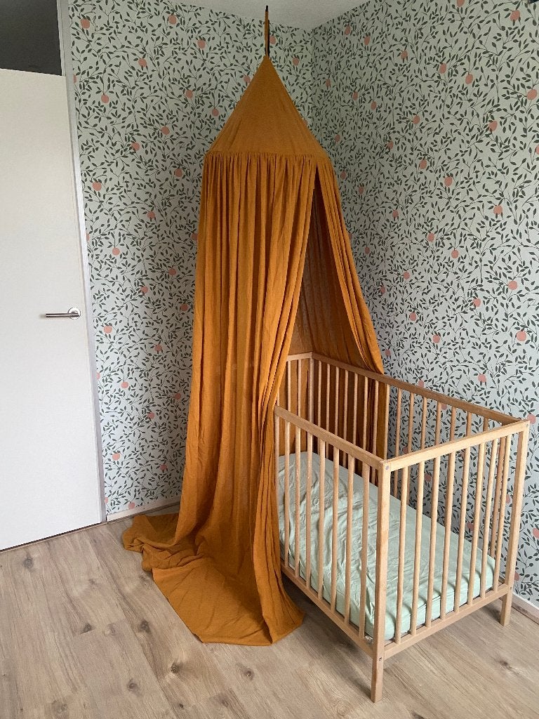 Liewood bedhemeltje - Geel/Oker - 100% katoen + piekstok, Ophalen, Zo goed als nieuw, Minder dan 140 cm, Minder dan 70 cm