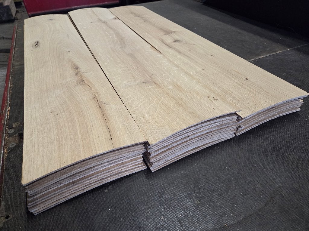 Eiken strippen 0.3x21x105 cm - partij 50 stuks  € 125 euro, Ophalen of Verzenden, Minder dan 180 cm, Planken, Hardhout