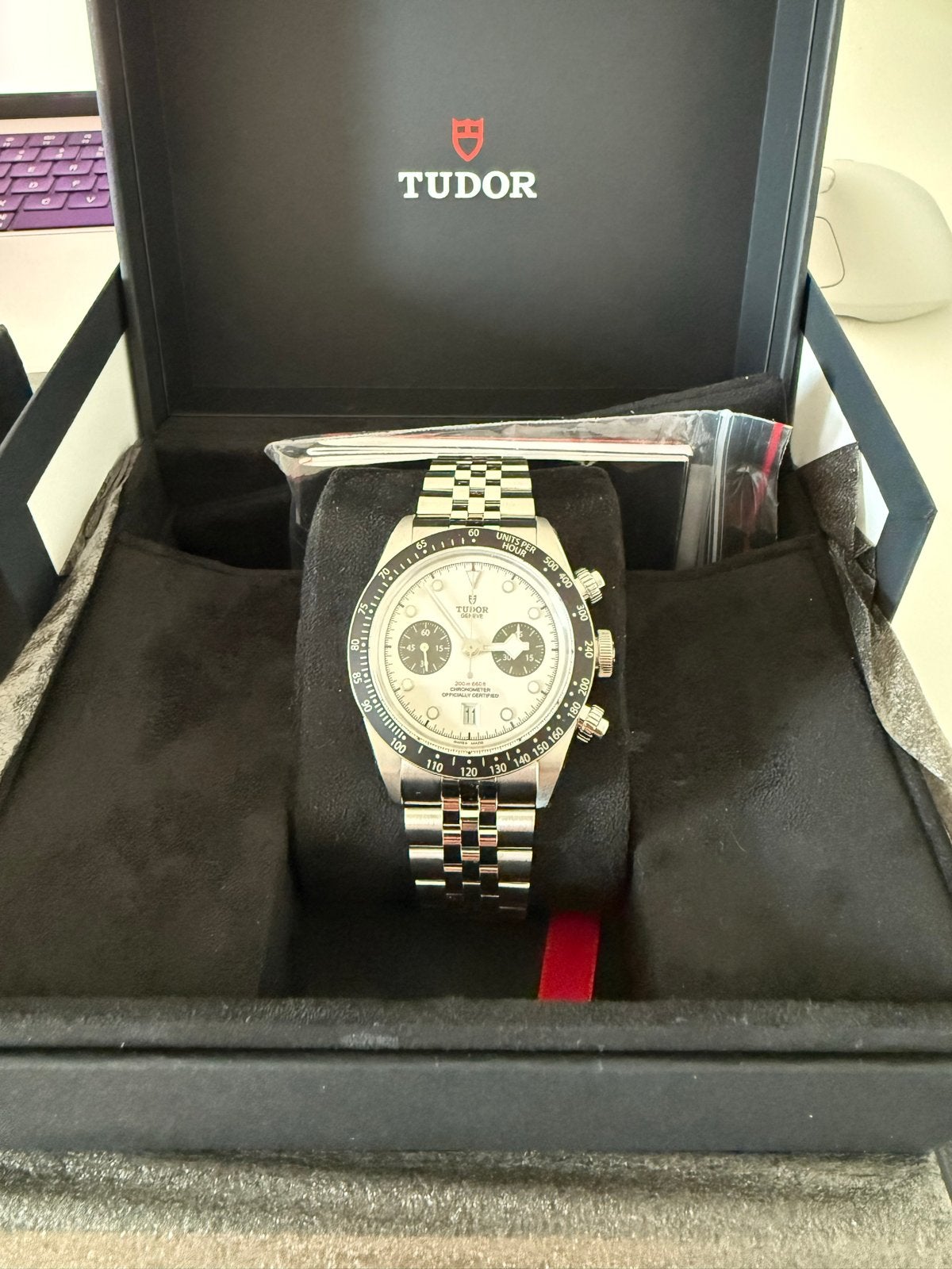 Tudor Black Bay Chrono Panda nieuw Full set, Sieraden, Tassen en Uiterlijk, Horloges | Heren, Staal, Staal, Polshorloge, Nieuw