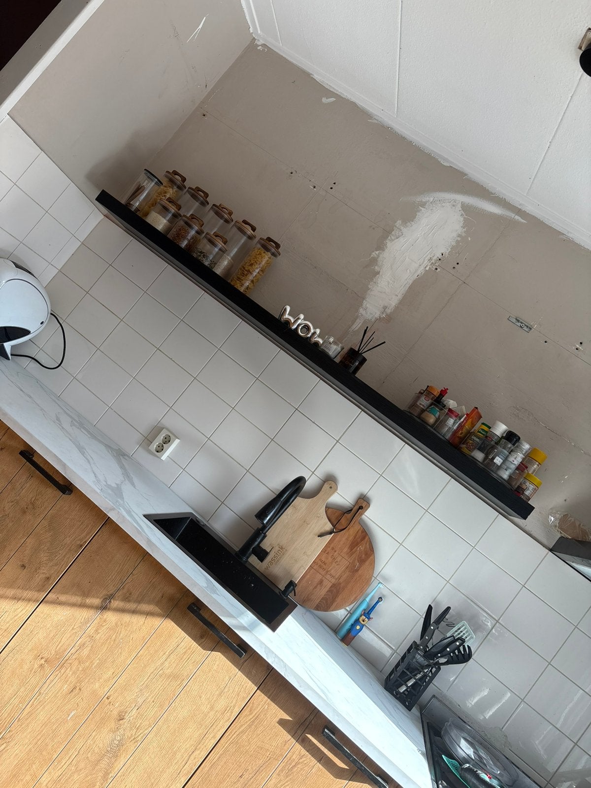 Keukenblok, Ophalen of Verzenden, Zo goed als nieuw, Bruin, Dubbelwandige keuken