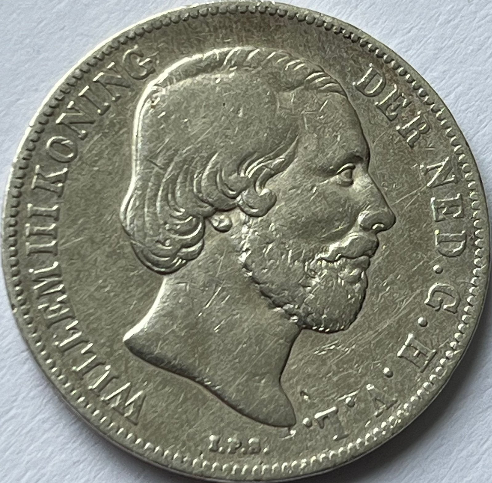 Zilveren gulden 1864, Postzegels en Munten, Munten | Nederland, 1 gulden, Koning Willem III, Zilver, Ophalen of Verzenden