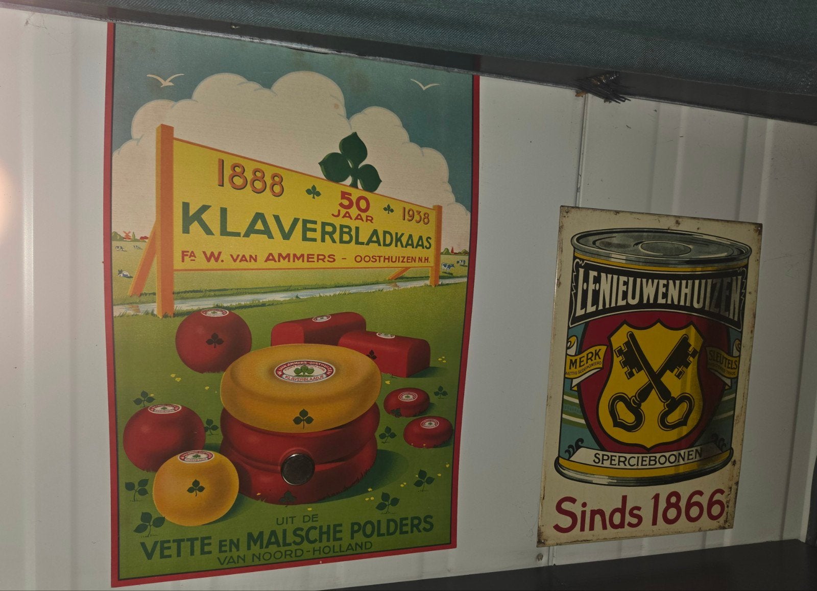 Oude reclame kaas karton  De sleutel blik, Ophalen of Verzenden, Gebruikt, Reclamebord