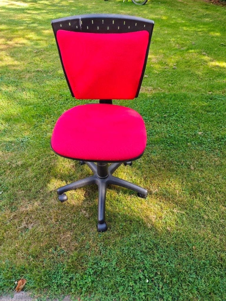 Bureaustoel, Huis en Inrichting, Ophalen, Gebruikt, Rood, Bureaustoel