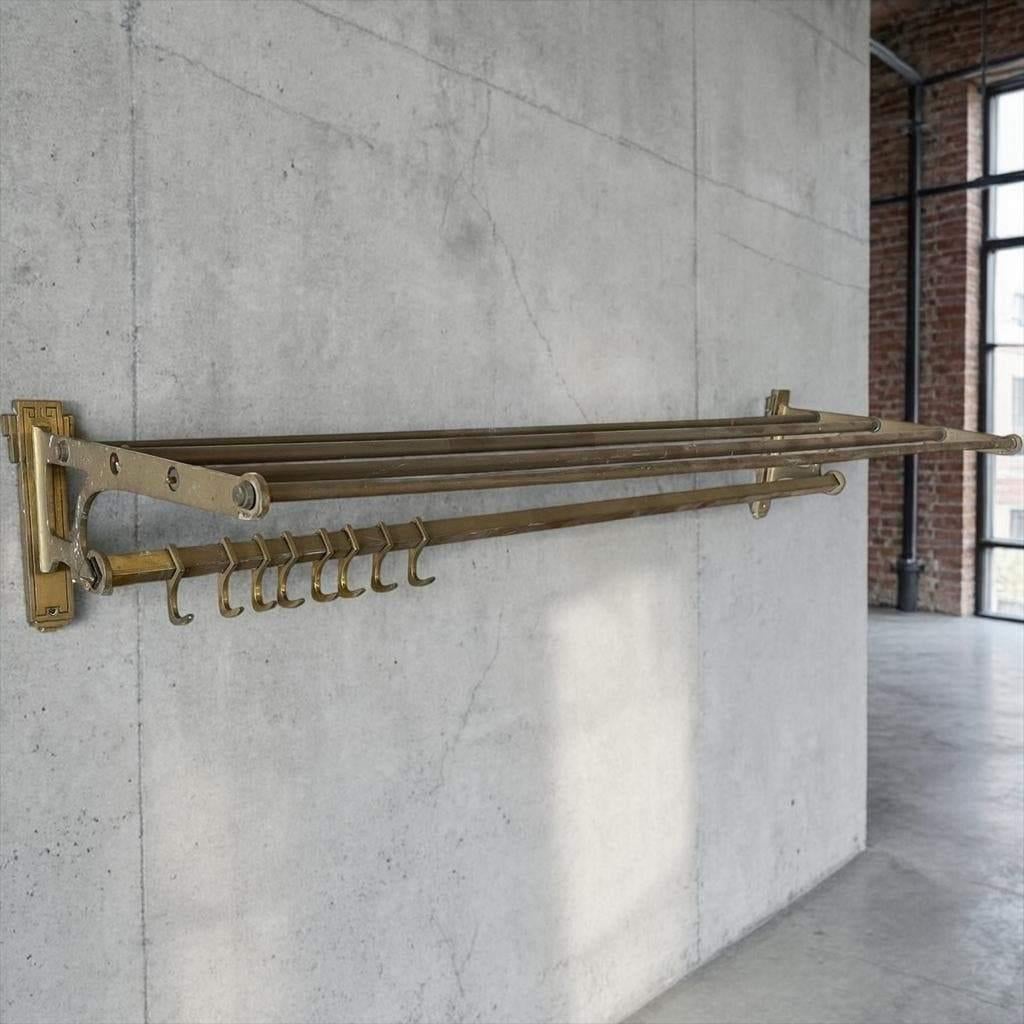 Vintage messing gouden muurkapstok / wandkapstok, Huis en Inrichting, Woonaccessoires | Kapstokken, Gebruikt, Minder dan 100 cm