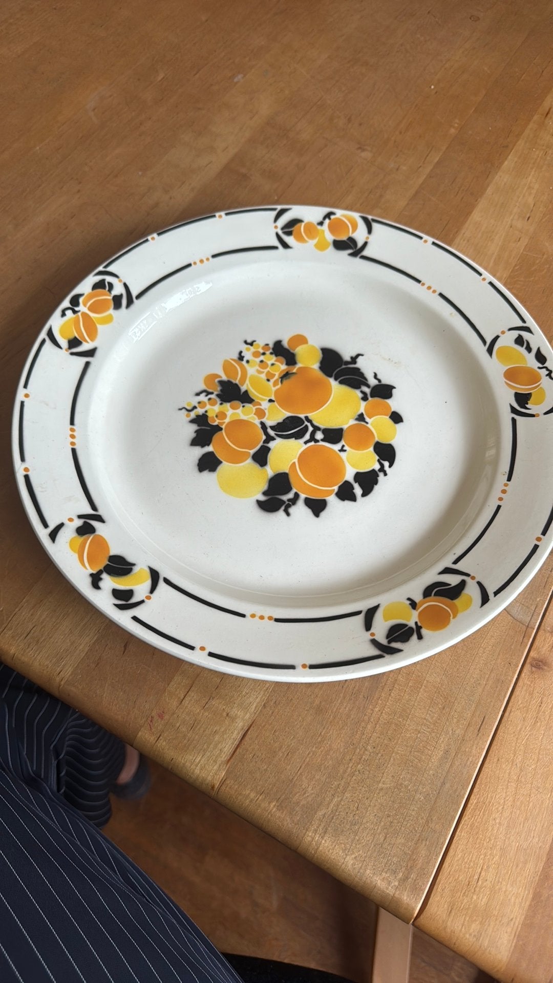Serveerbord Art Deco zwart geel decor Jouffy, Ophalen