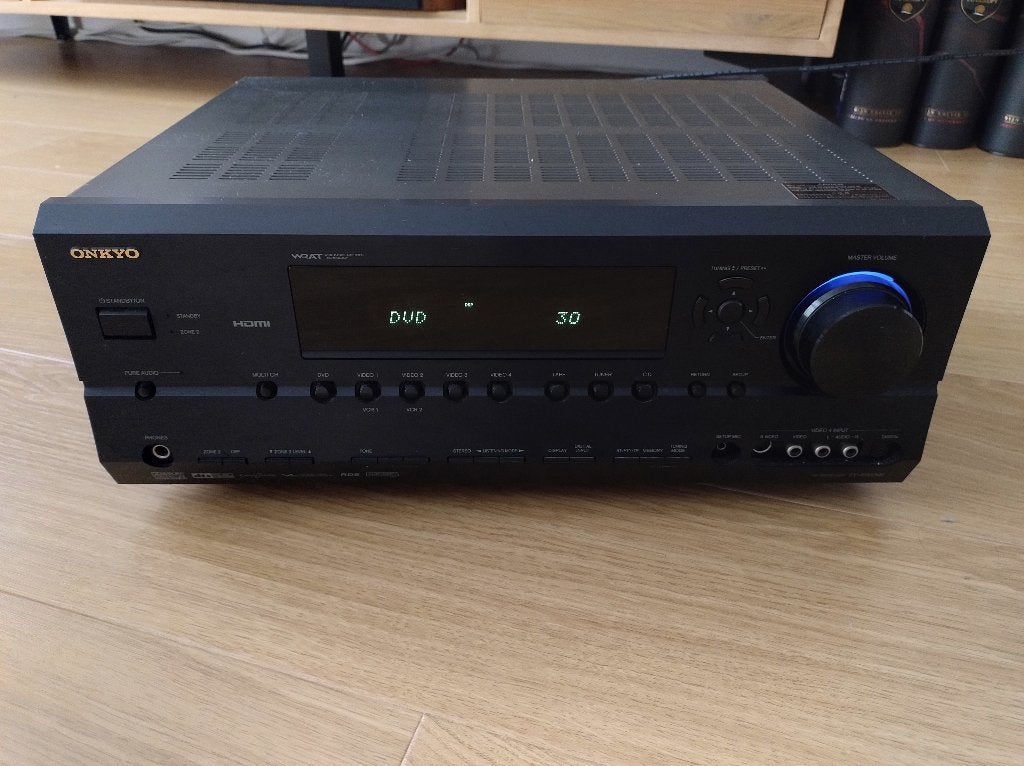 Onkyo AV Receiver TX-SR604E (Zwart), Audio, Tv en Foto, Versterkers en Receivers, Gebruikt, Ophalen of Verzenden, 60 tot 120 watt