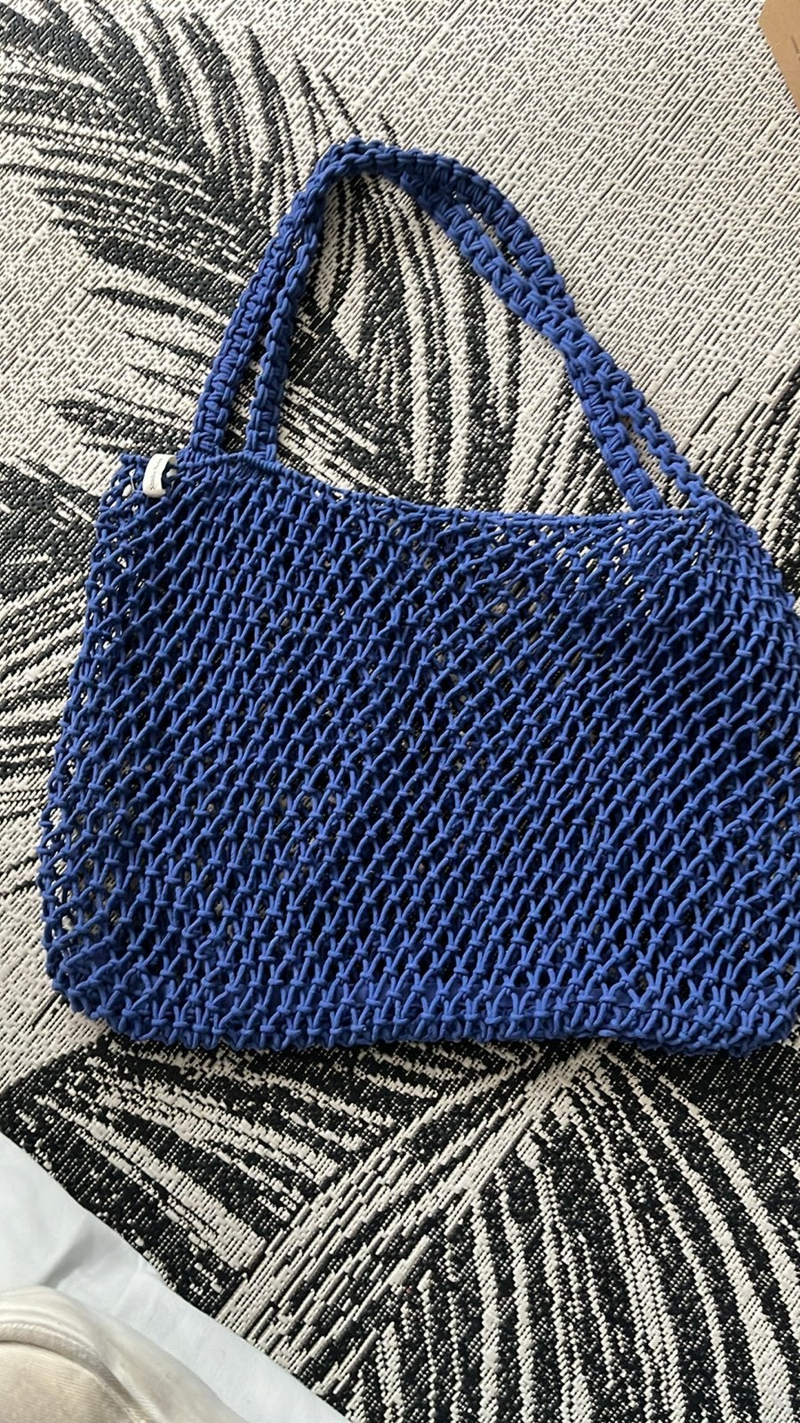 Studio Noos Shopper - Blauw gehaakte tas, Sieraden, Tassen en Uiterlijk, Ophalen of Verzenden, Zo goed als nieuw, Blauw, Shopper