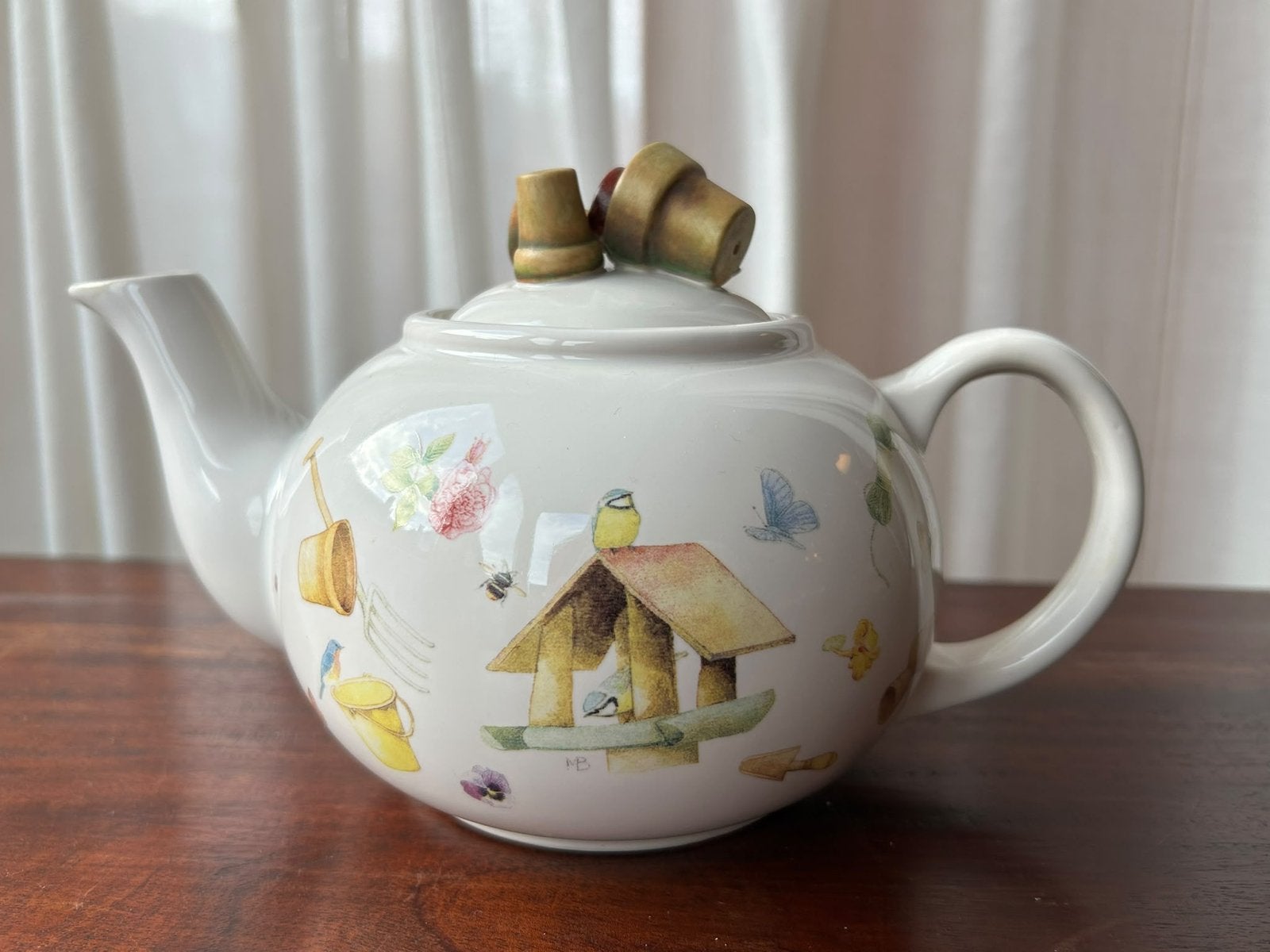 Marjolein Bastin Theepot - Tuin thema, Gebruikt, Overige merken, Keramiek, Landelijk/Boerenbont
