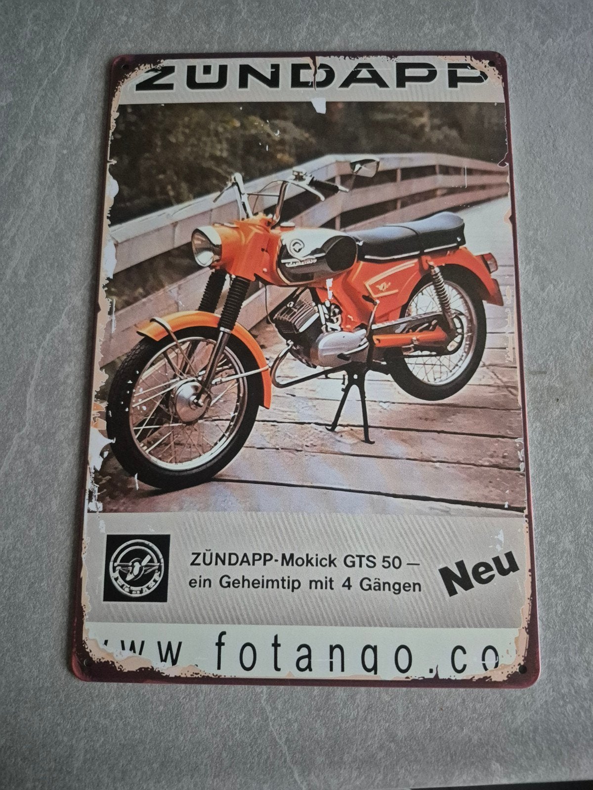 Zündapp GTS 50 Mokick - Nieuwstaat Metalen Reclamebord (m2456554860 ...
