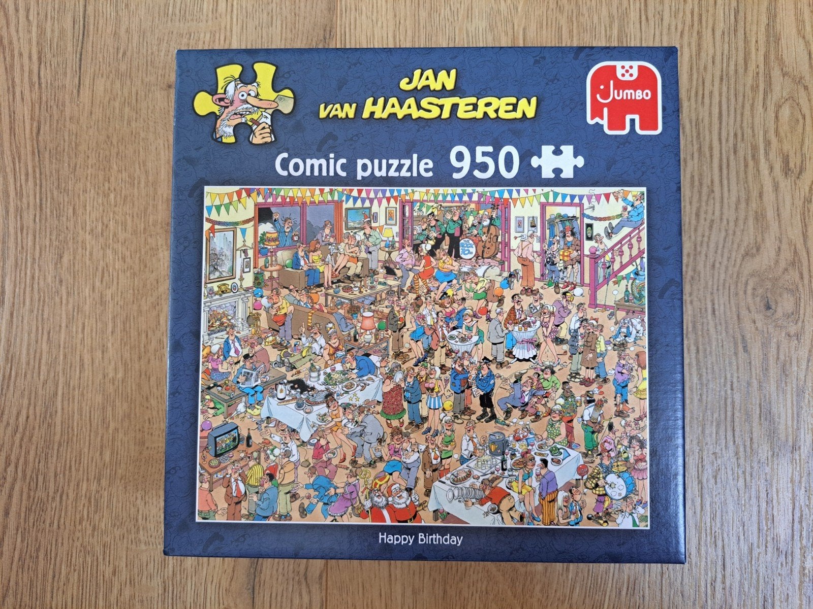 Puzzel Jan van Haasteren 950 stukjes Happy Birthday, Ophalen, 500 t/m 1500 stukjes, Zo goed als nieuw, Legpuzzel
