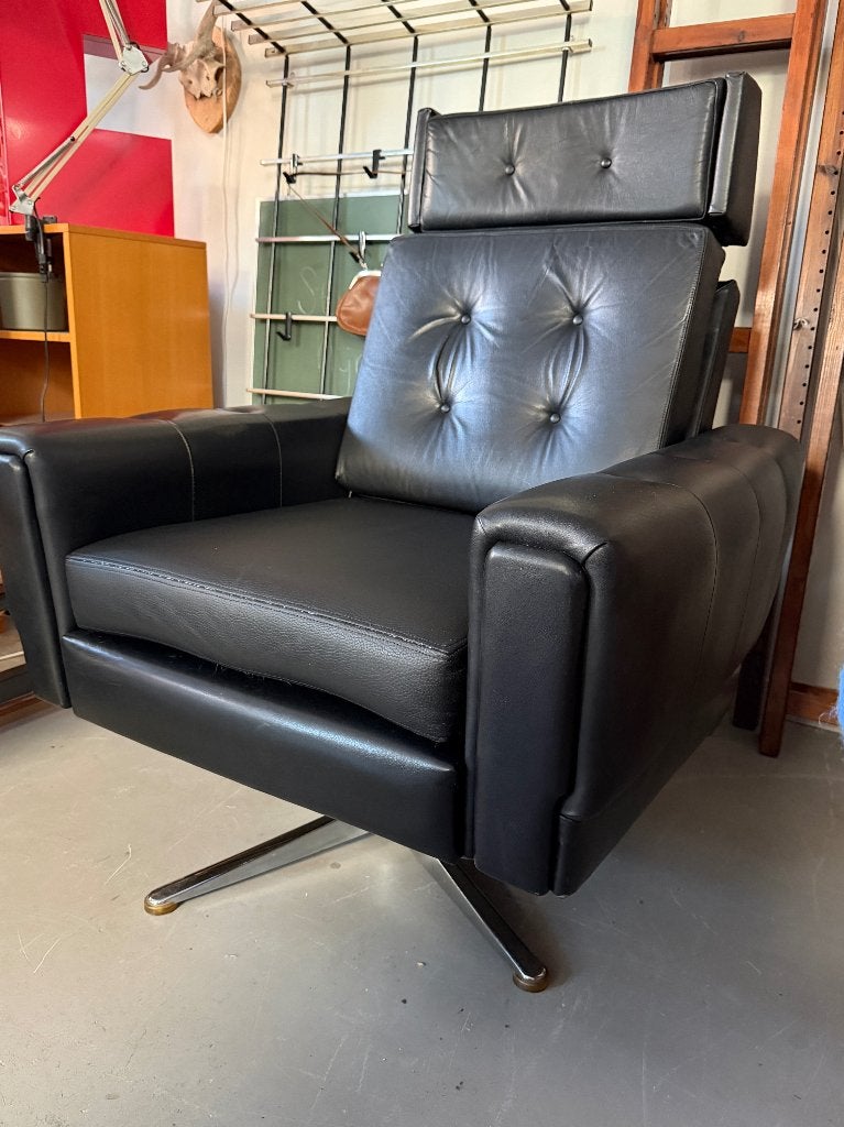 50% SALE: vintage draaifauteuil, leren fauteuil jaren 60, Ophalen, Gebruikt, I, Midcentury - vintage design