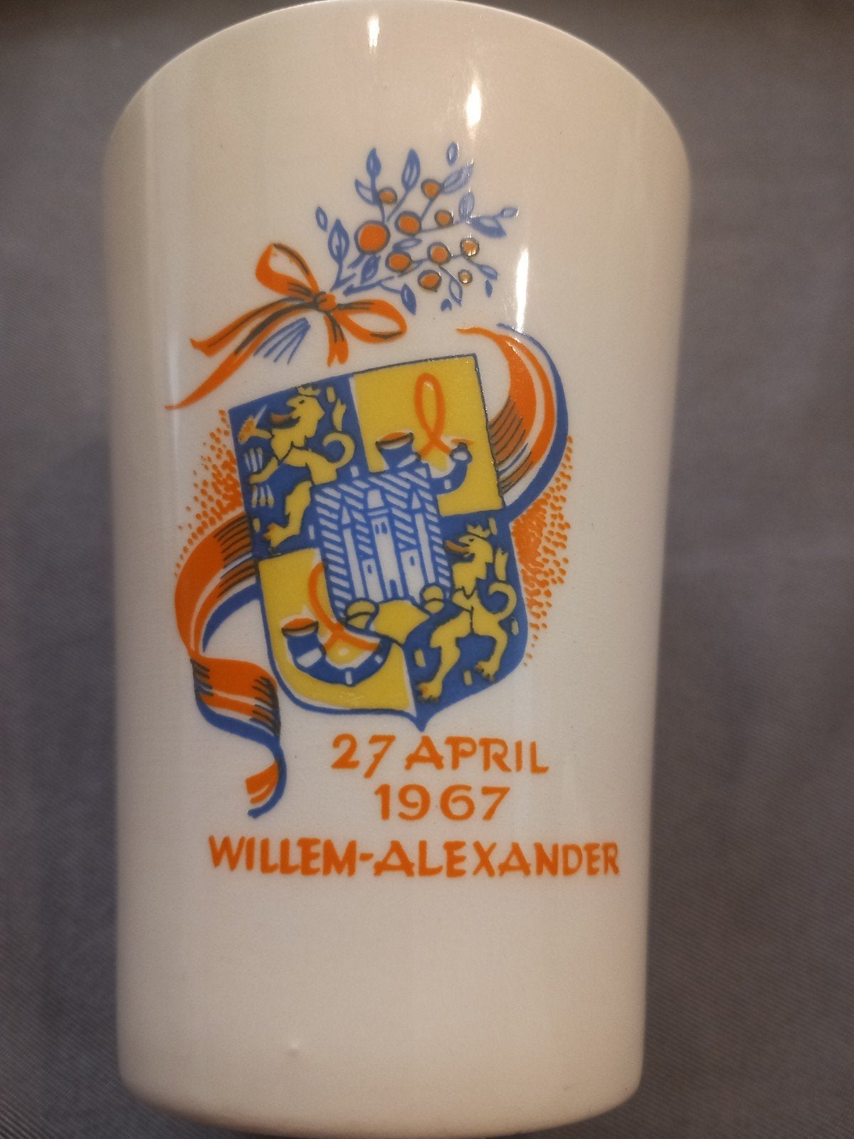 Willem-Alexander Geboortebeker 1967, Antiek en Kunst, Ophalen of Verzenden
