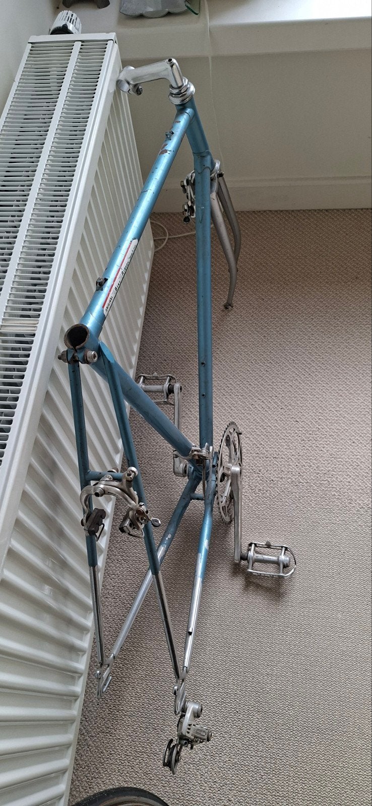Vintage racefiets onderdelen: frame, wielen.i, Fietsen en Brommers, Fietsonderdelen, Ophalen, Frame, Gebruikt, Racefiets