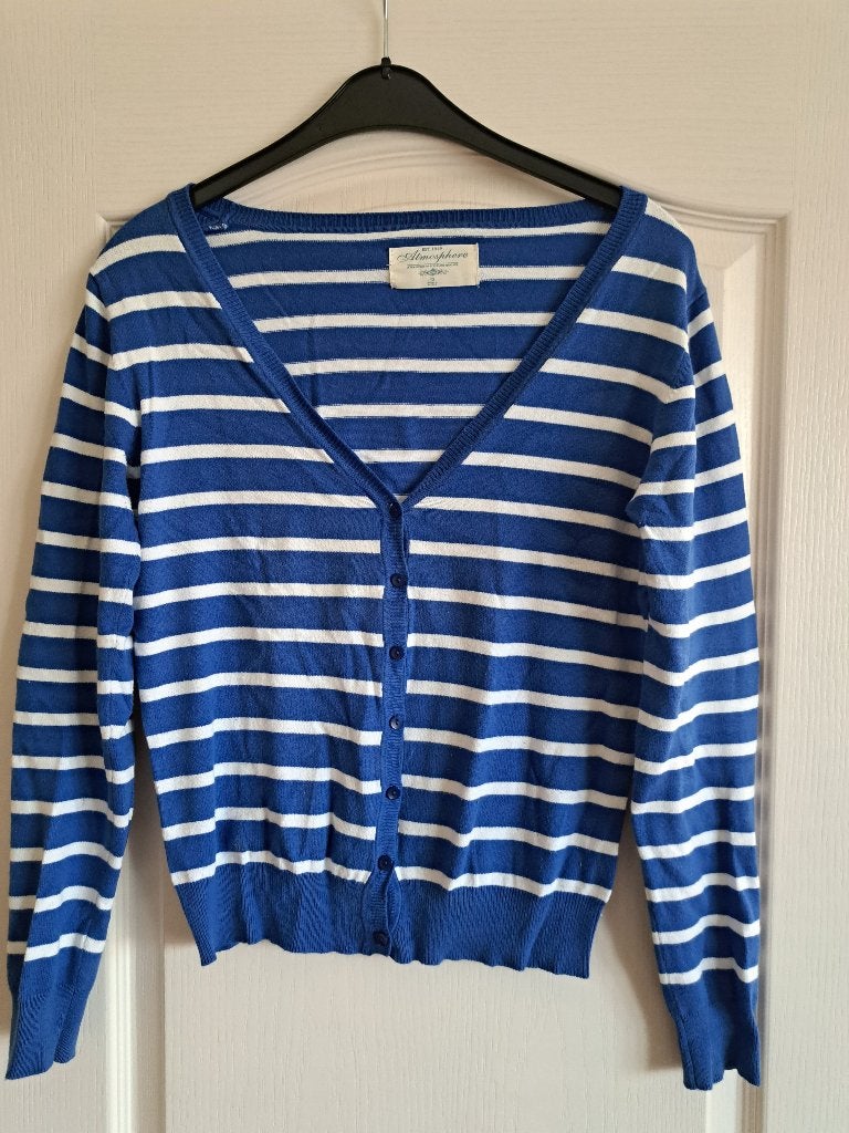 Dames vest kobalt blauw wit gestreept maat 40 / L, Ophalen of Verzenden, Zo goed als nieuw, Maat 38/40 (M), Blauw